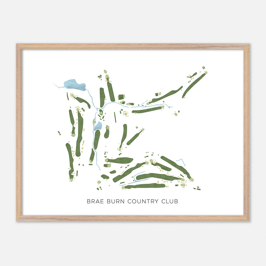 Print of Brae Burn Country Club Modern Map