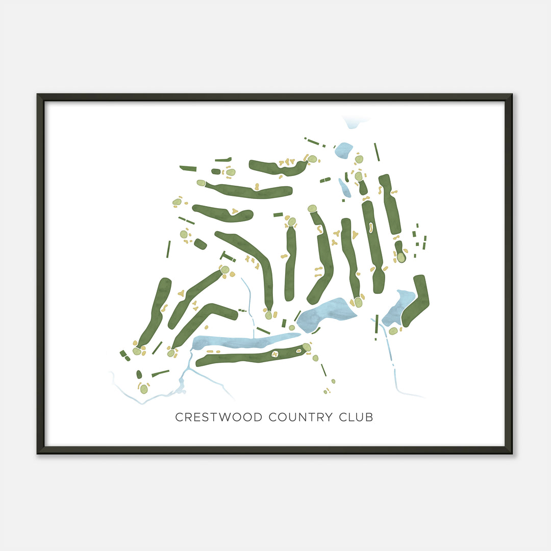 Print of Crestwood Country Club Modern Map