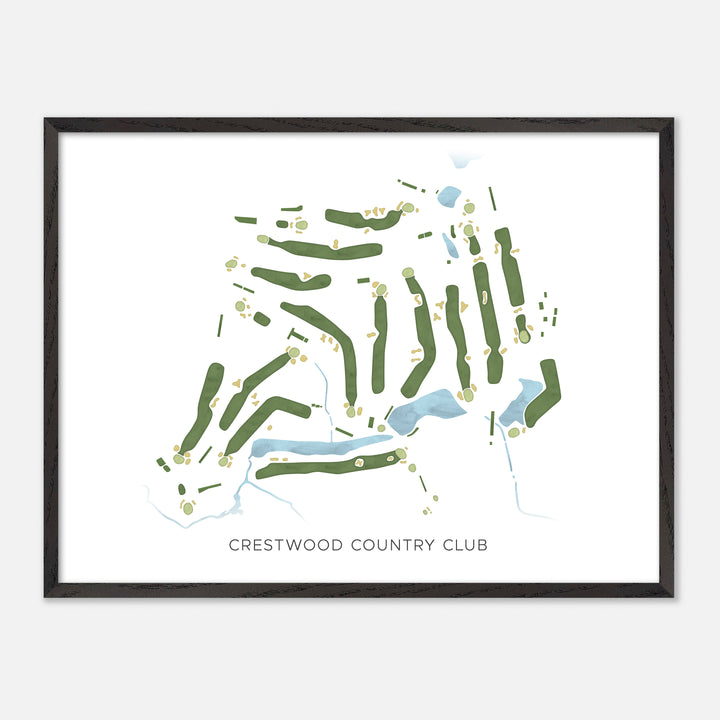 Print of Crestwood Country Club Modern Map