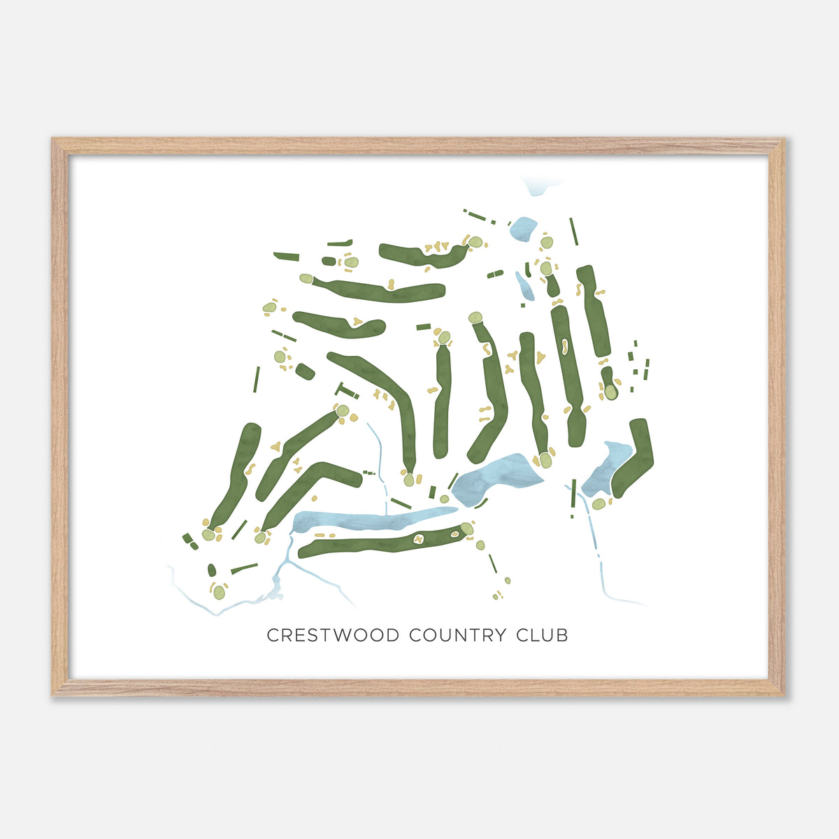 Print of Crestwood Country Club Modern Map