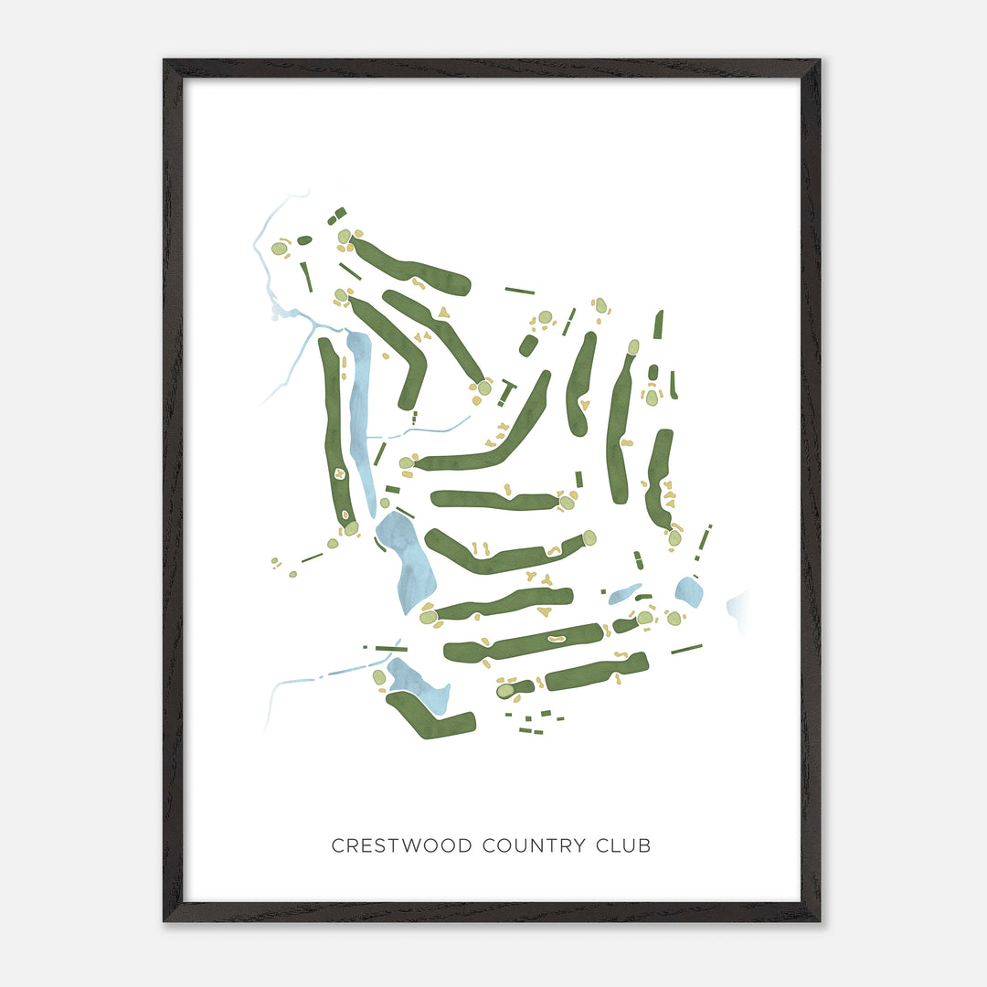 Print of Crestwood Country Club Modern Map