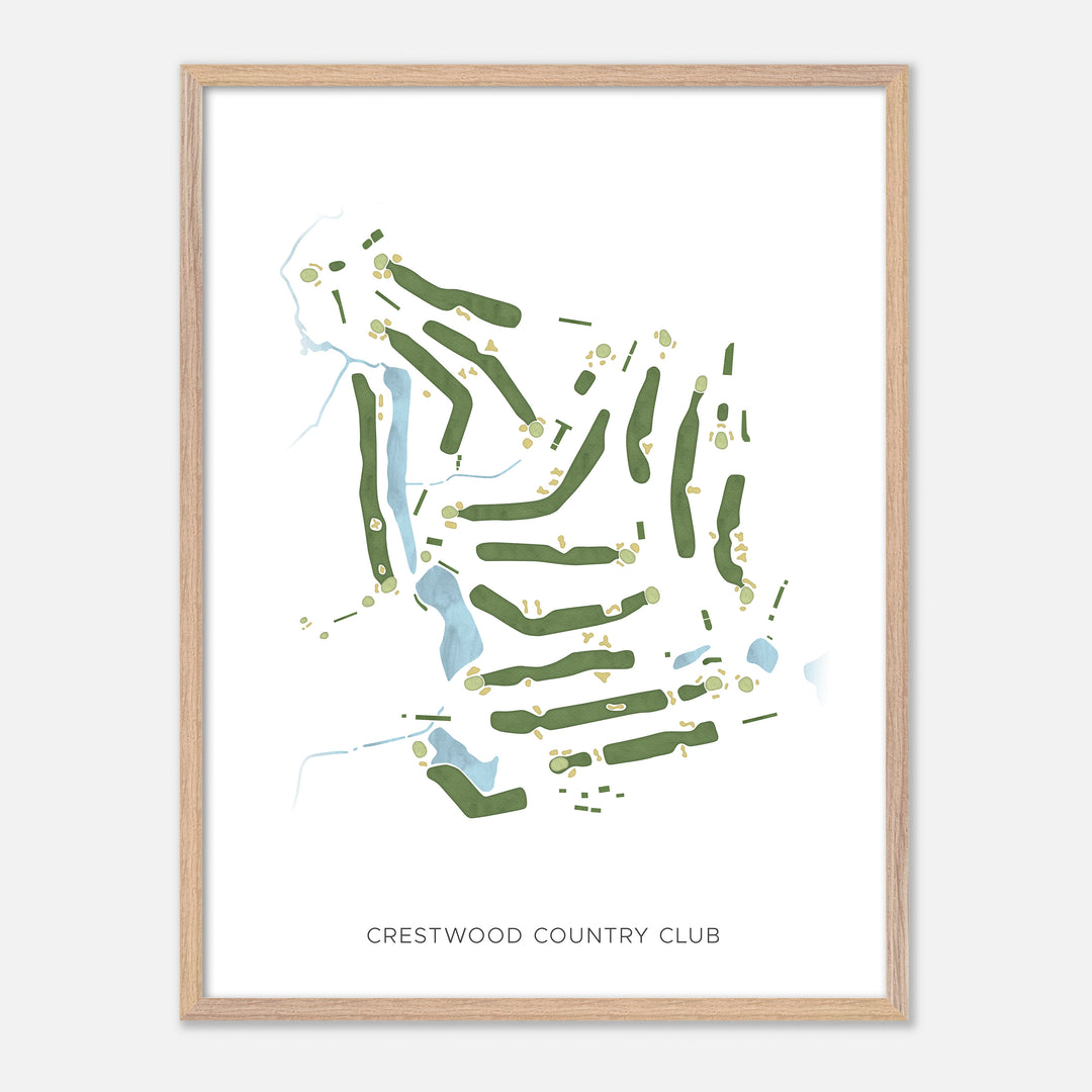 Print of Crestwood Country Club Modern Map