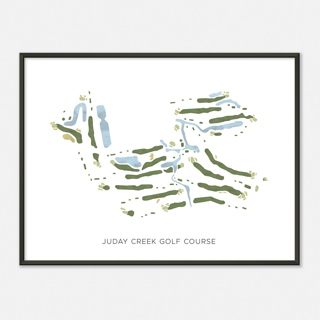 Print of Juday Creek Golf Course Modern Map