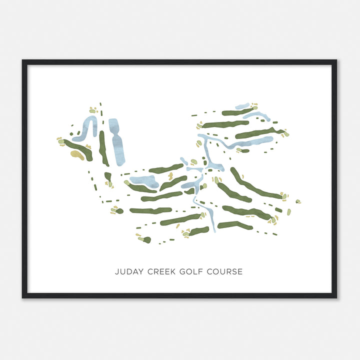 Print of Juday Creek Golf Course Modern Map