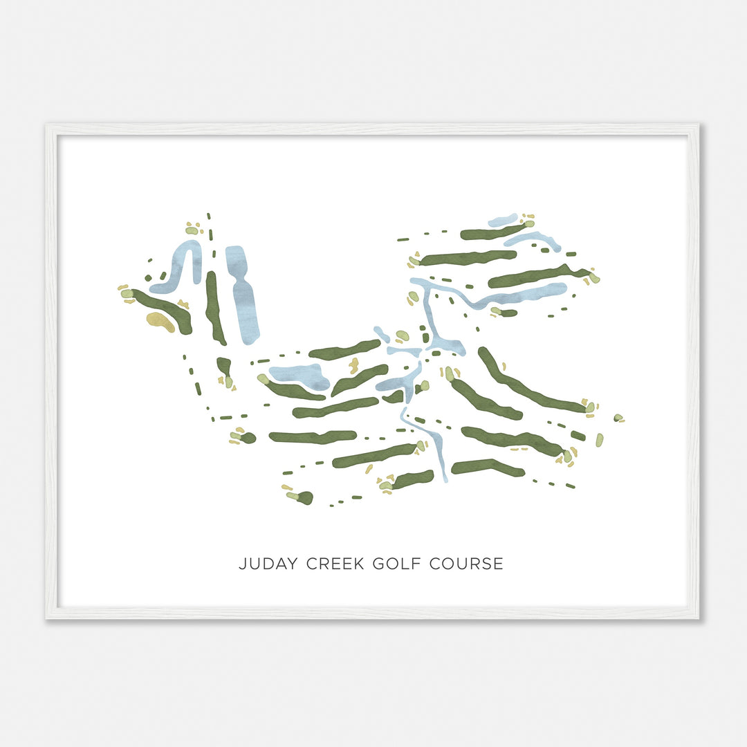 Print of Juday Creek Golf Course Modern Map