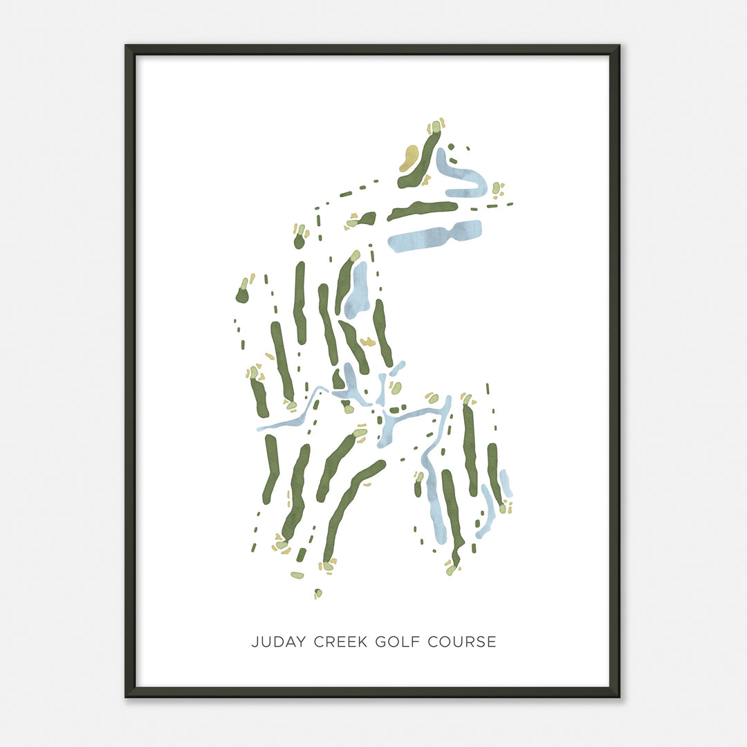 Print of Juday Creek Golf Course Modern Map