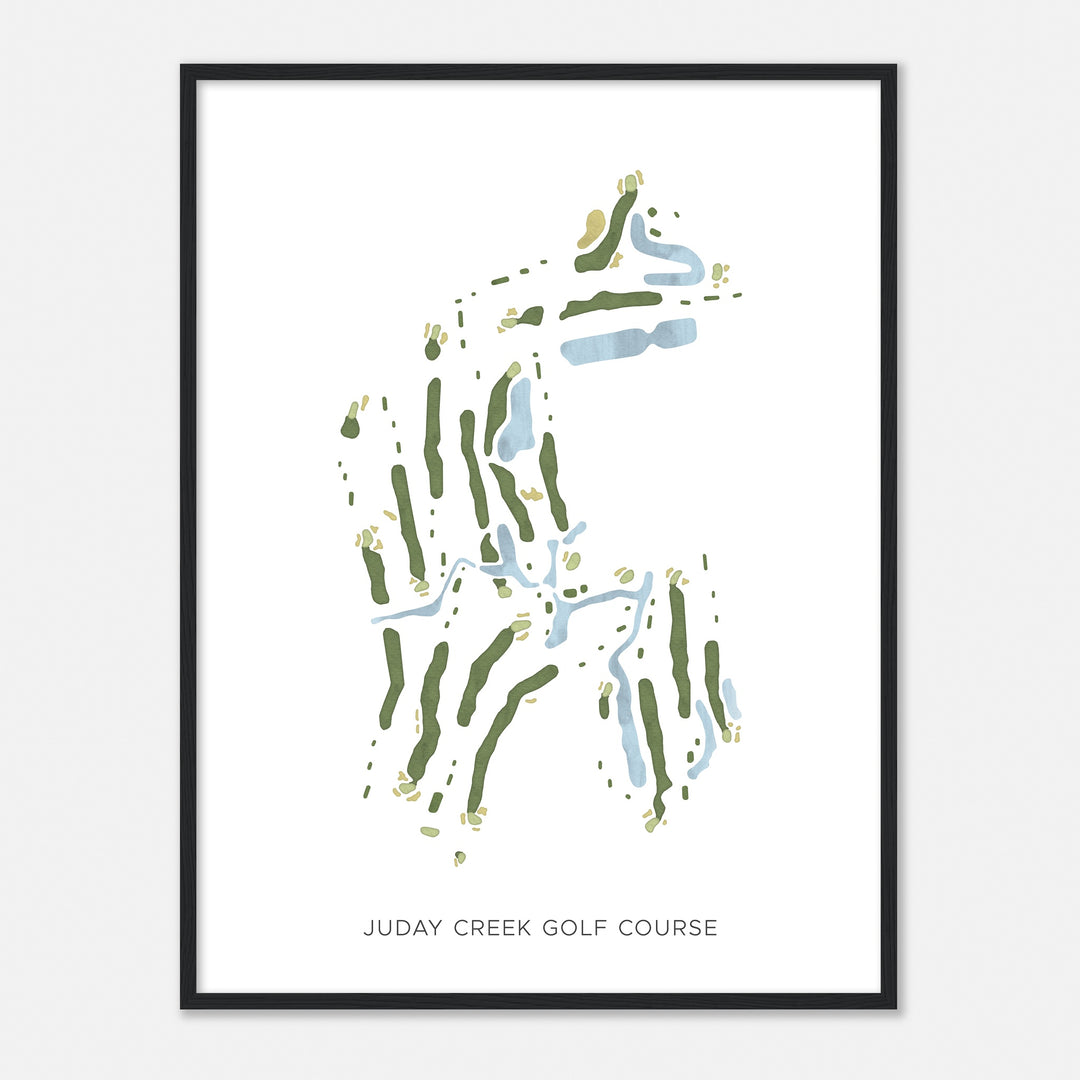 Print of Juday Creek Golf Course Modern Map