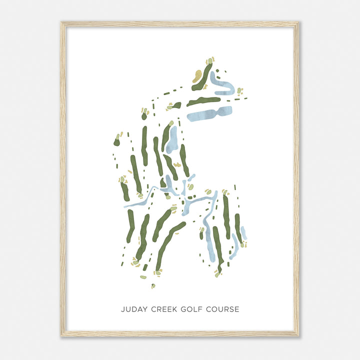 Print of Juday Creek Golf Course Modern Map