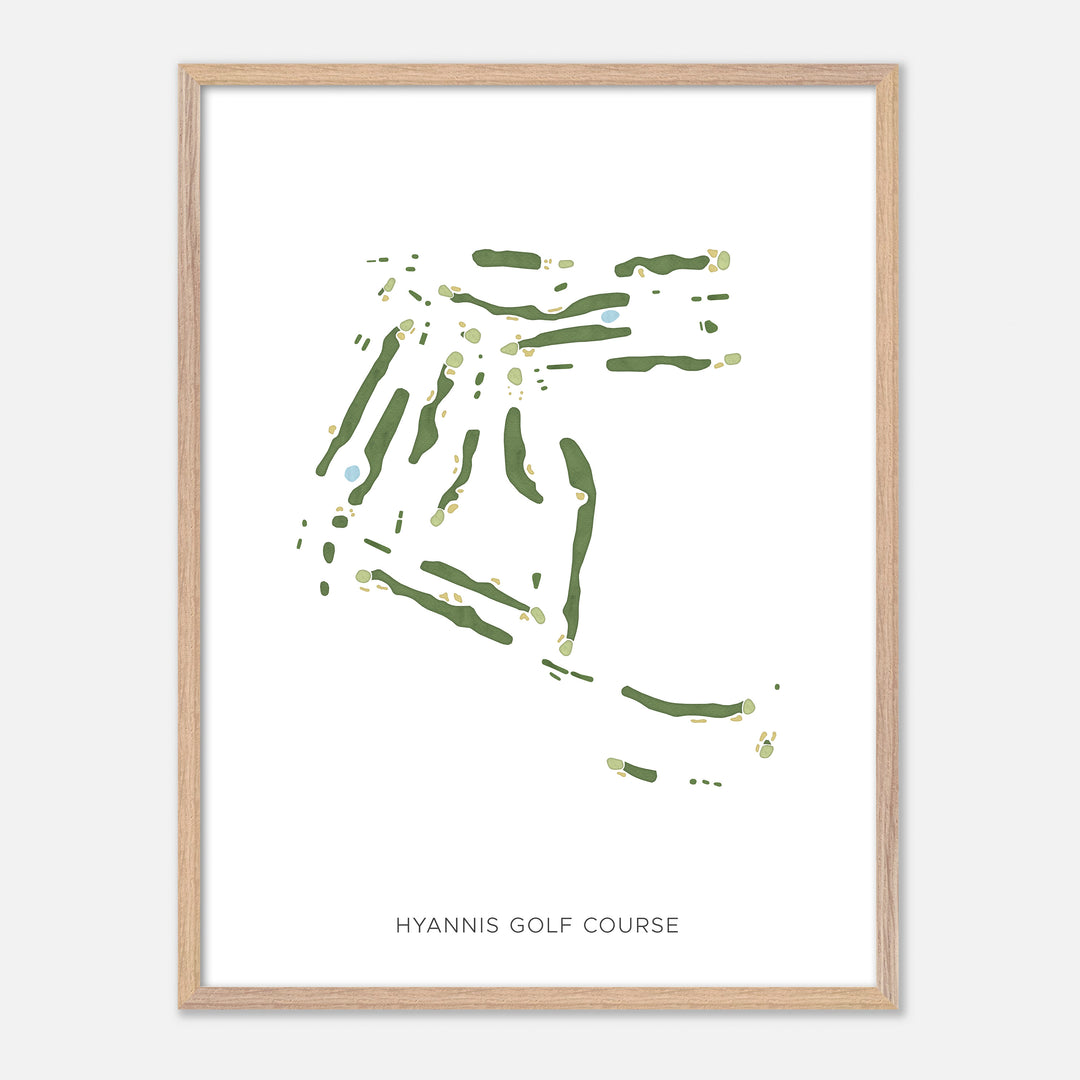 Print of Hyannis Golf Course Modern Map