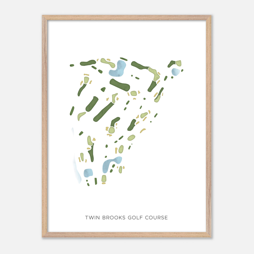 Print of Twin Brooks Golf Course Modern Map