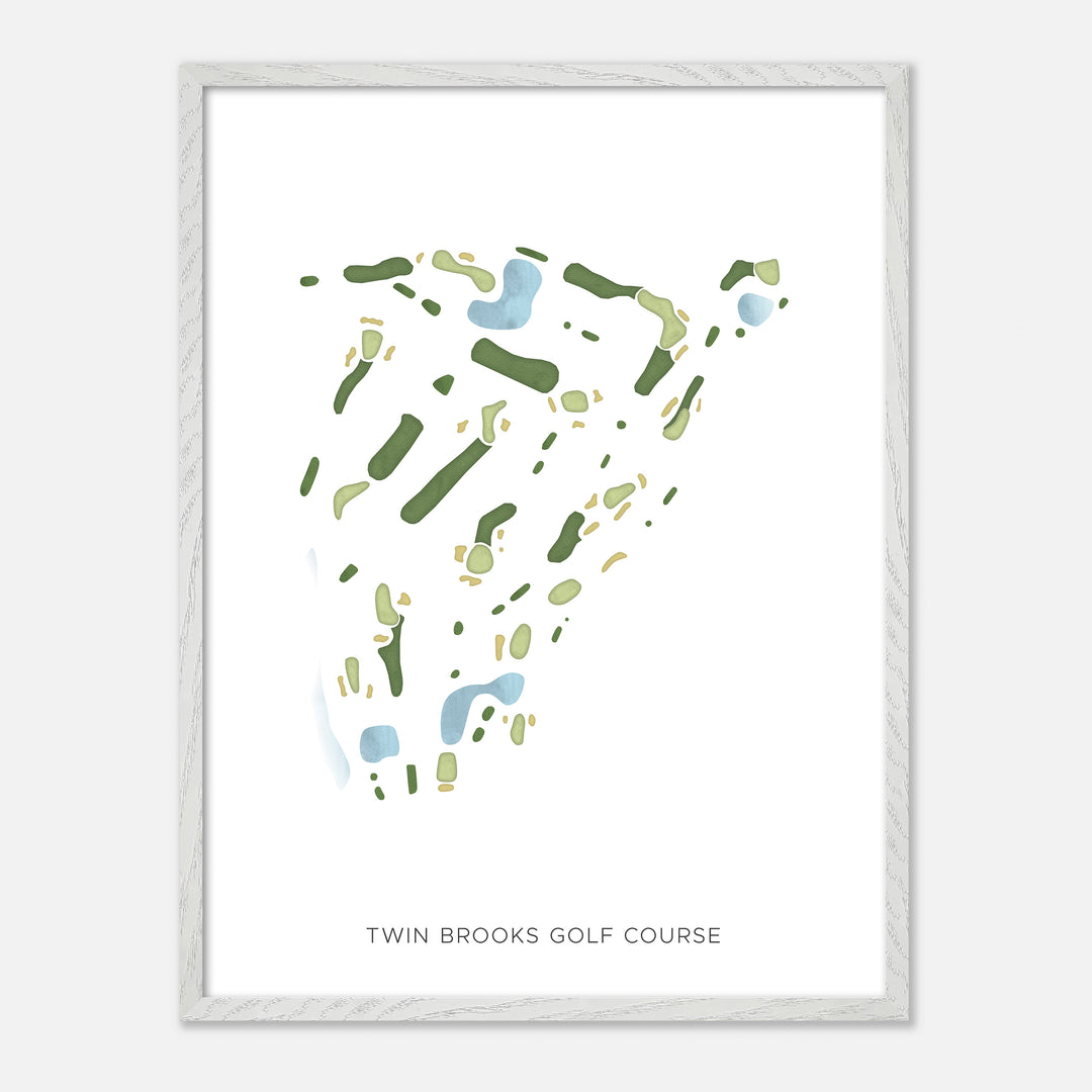Print of Twin Brooks Golf Course Modern Map