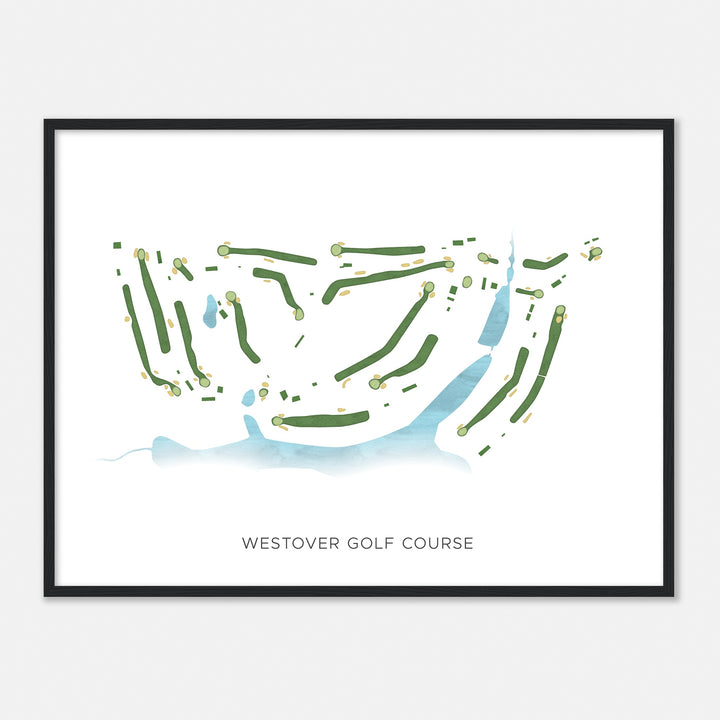 Print of Westover Golf Course Modern Map