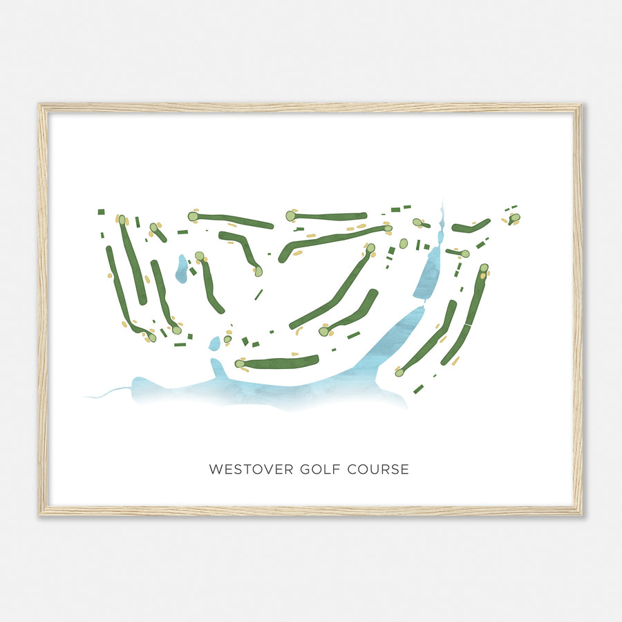 Print of Westover Golf Course Modern Map