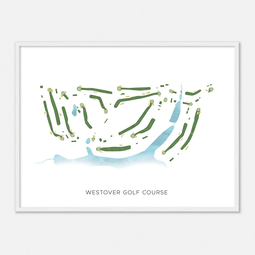 Print of Westover Golf Course Modern Map