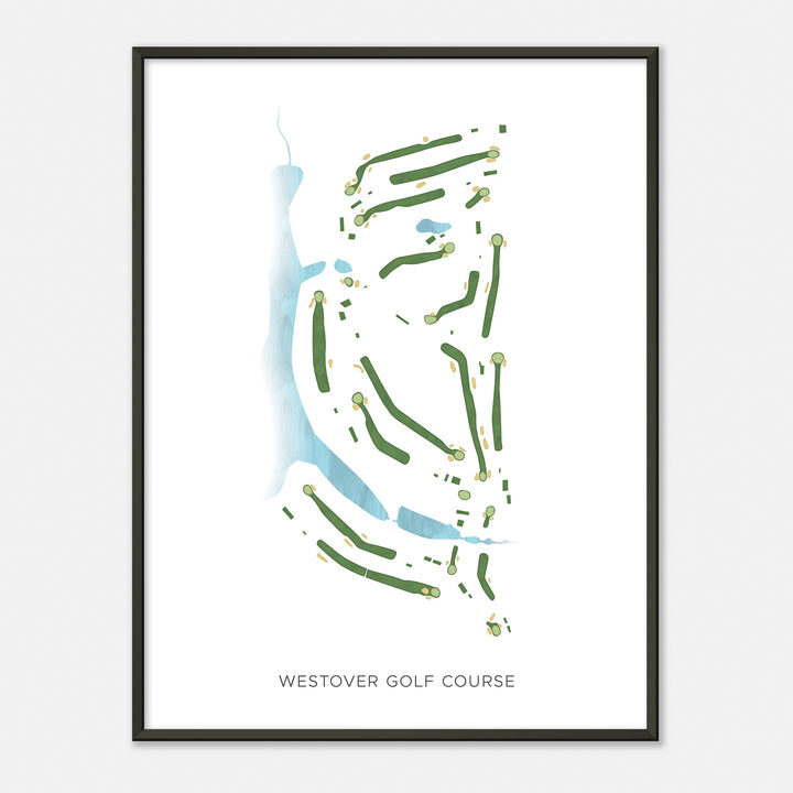 Print of Westover Golf Course Modern Map