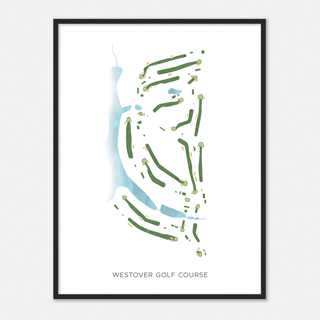 Print of Westover Golf Course Modern Map