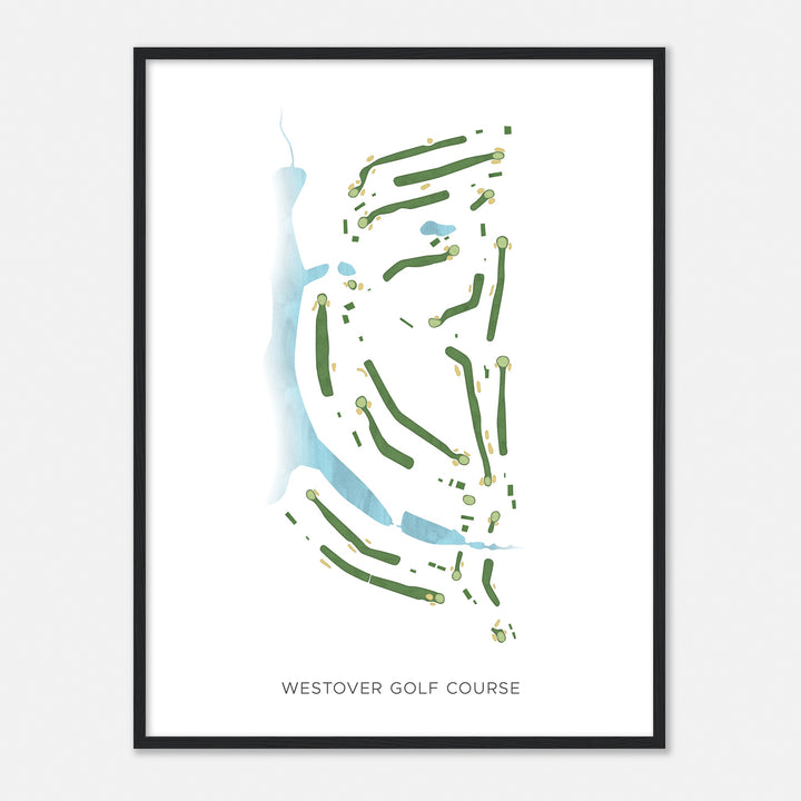 Print of Westover Golf Course Modern Map