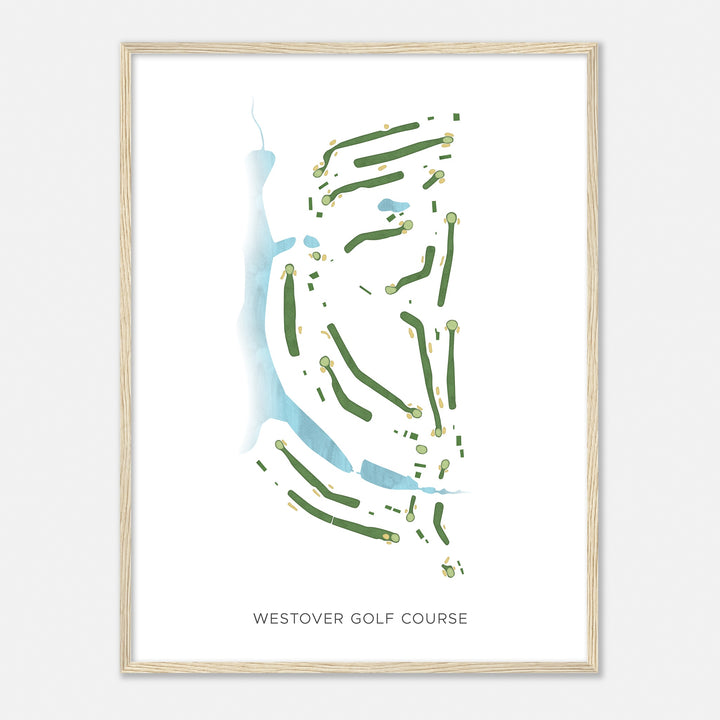 Print of Westover Golf Course Modern Map