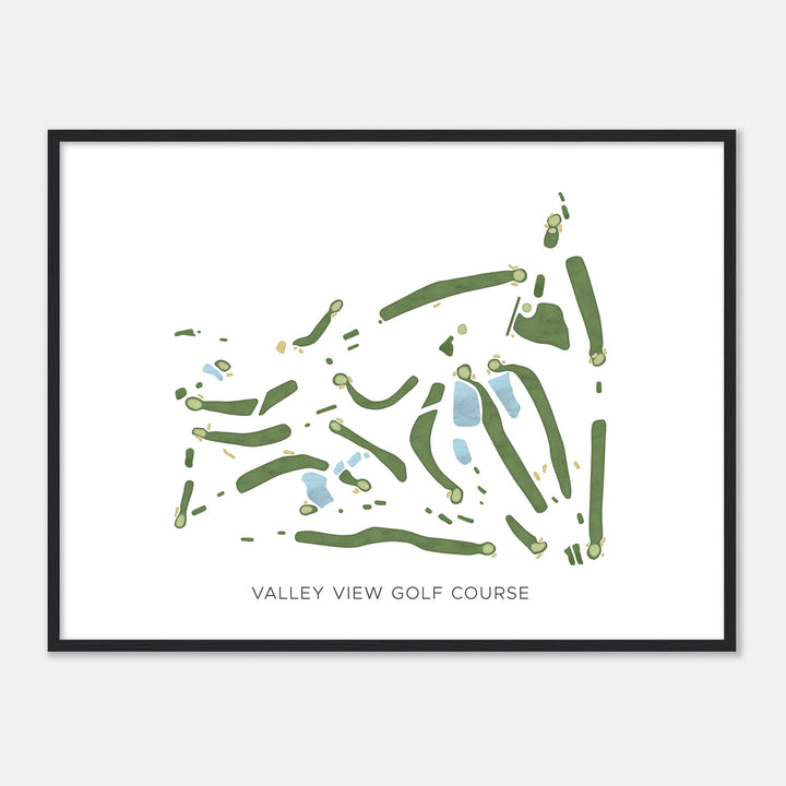 Print of Valley View Golf Course Modern Map