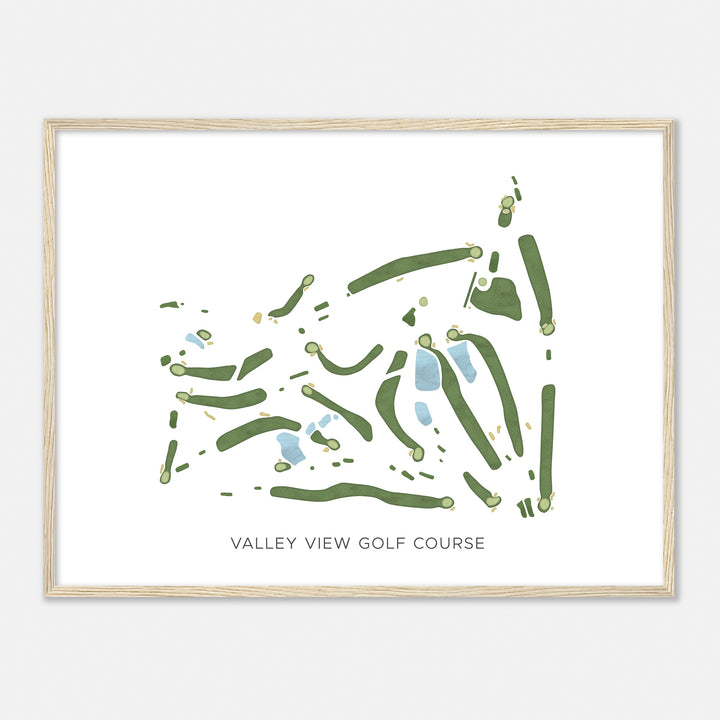 Print of Valley View Golf Course Modern Map