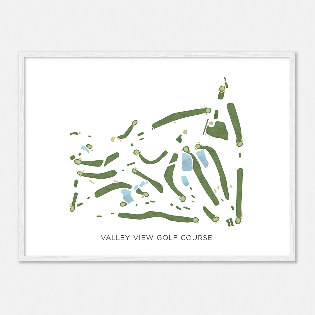 Print of Valley View Golf Course Modern Map