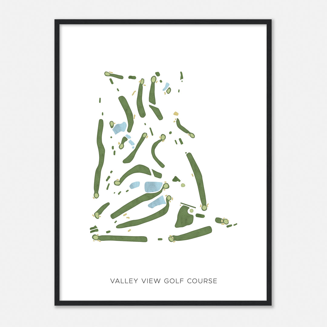 Print of Valley View Golf Course Modern Map