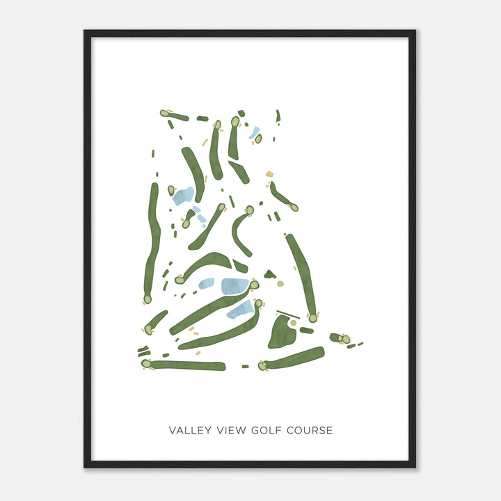 Print of Valley View Golf Course Modern Map