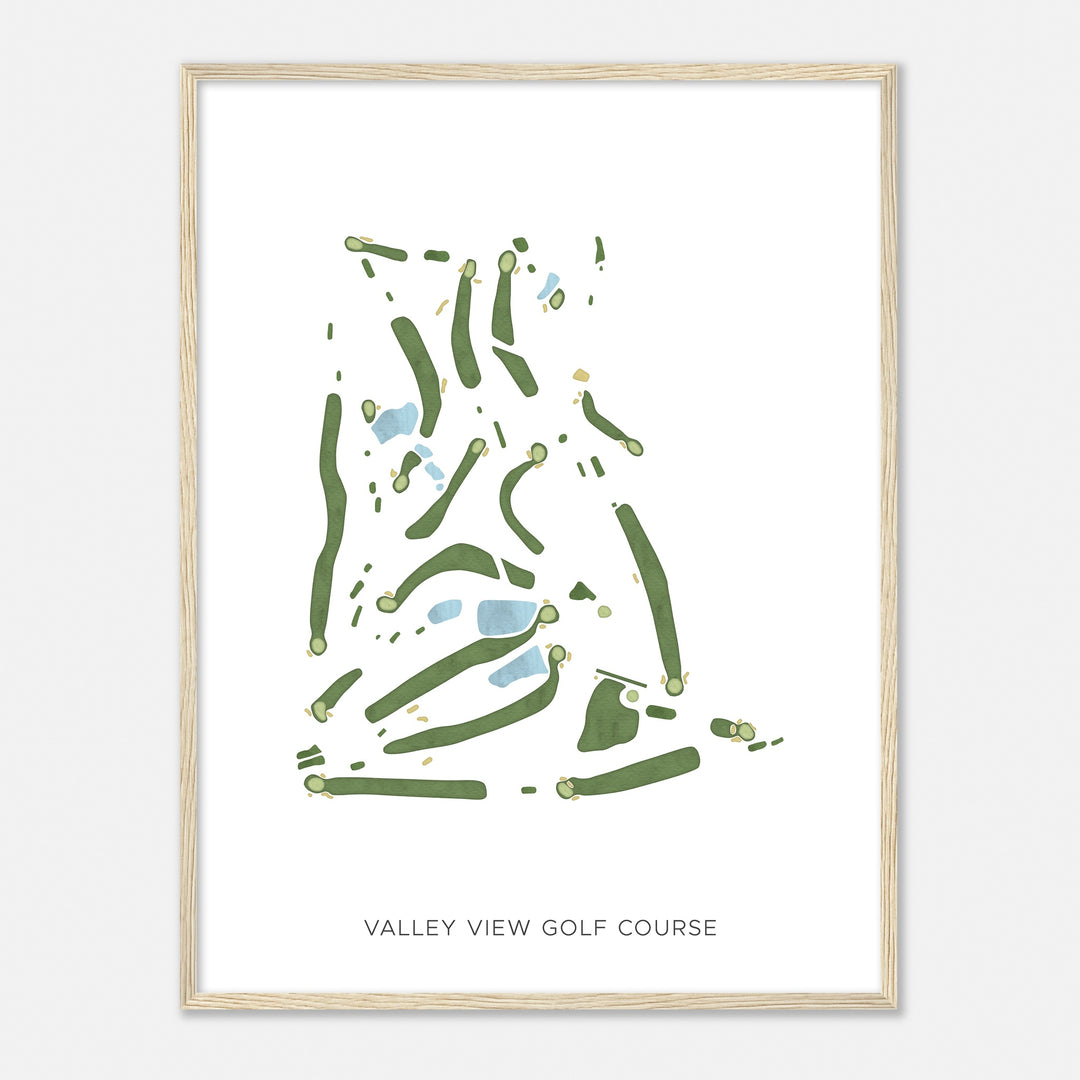 Print of Valley View Golf Course Modern Map