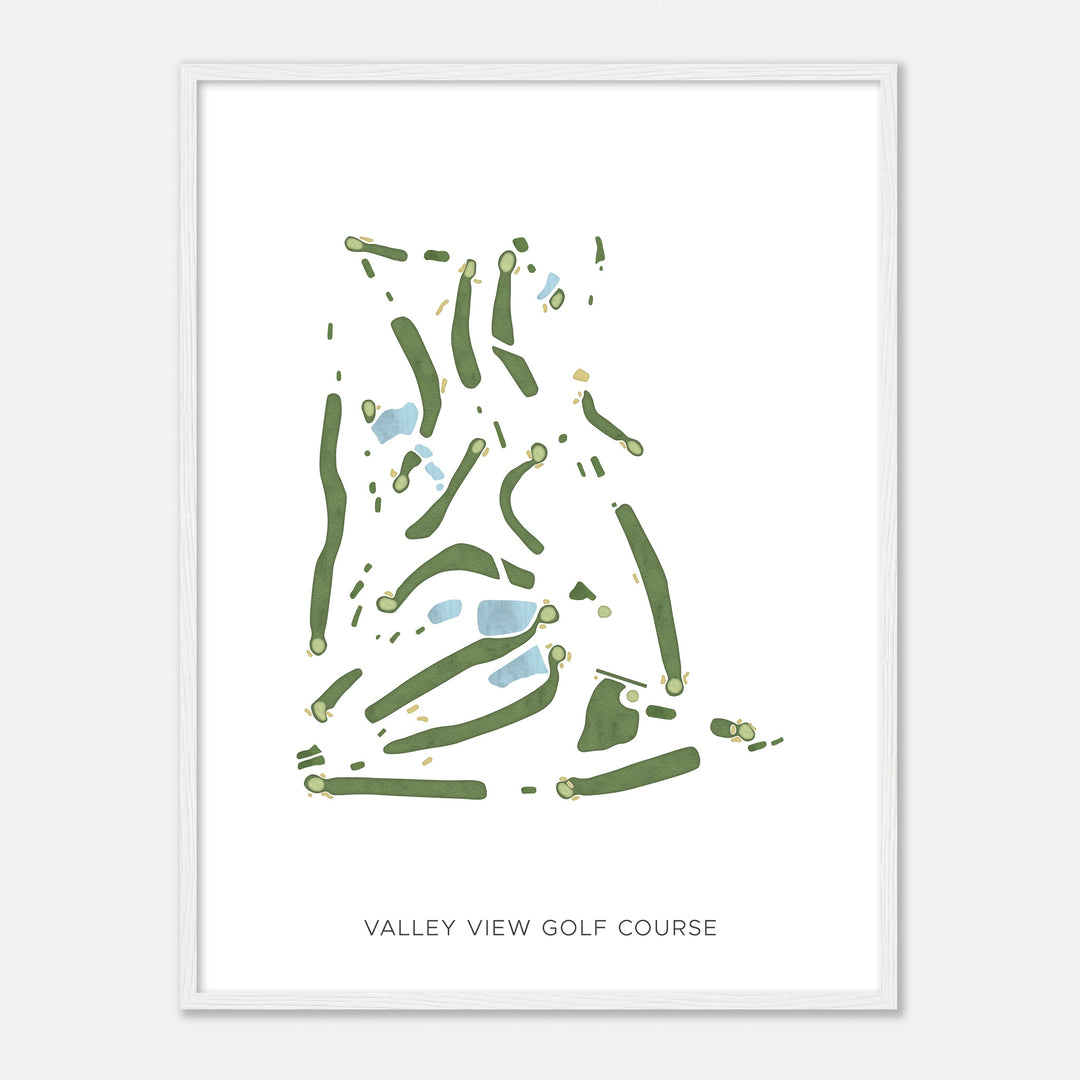 Print of Valley View Golf Course Modern Map