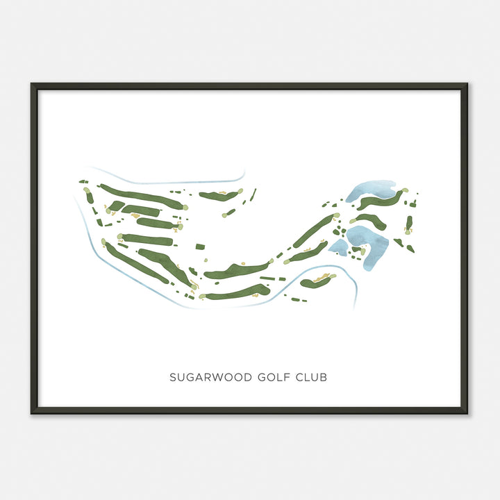 Print of Sugarwood Golf Club Modern Map