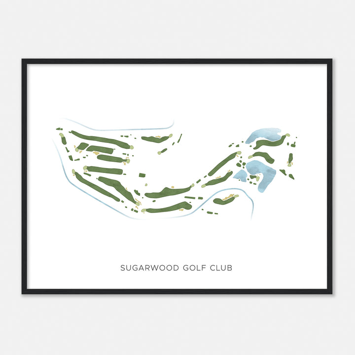 Print of Sugarwood Golf Club Modern Map