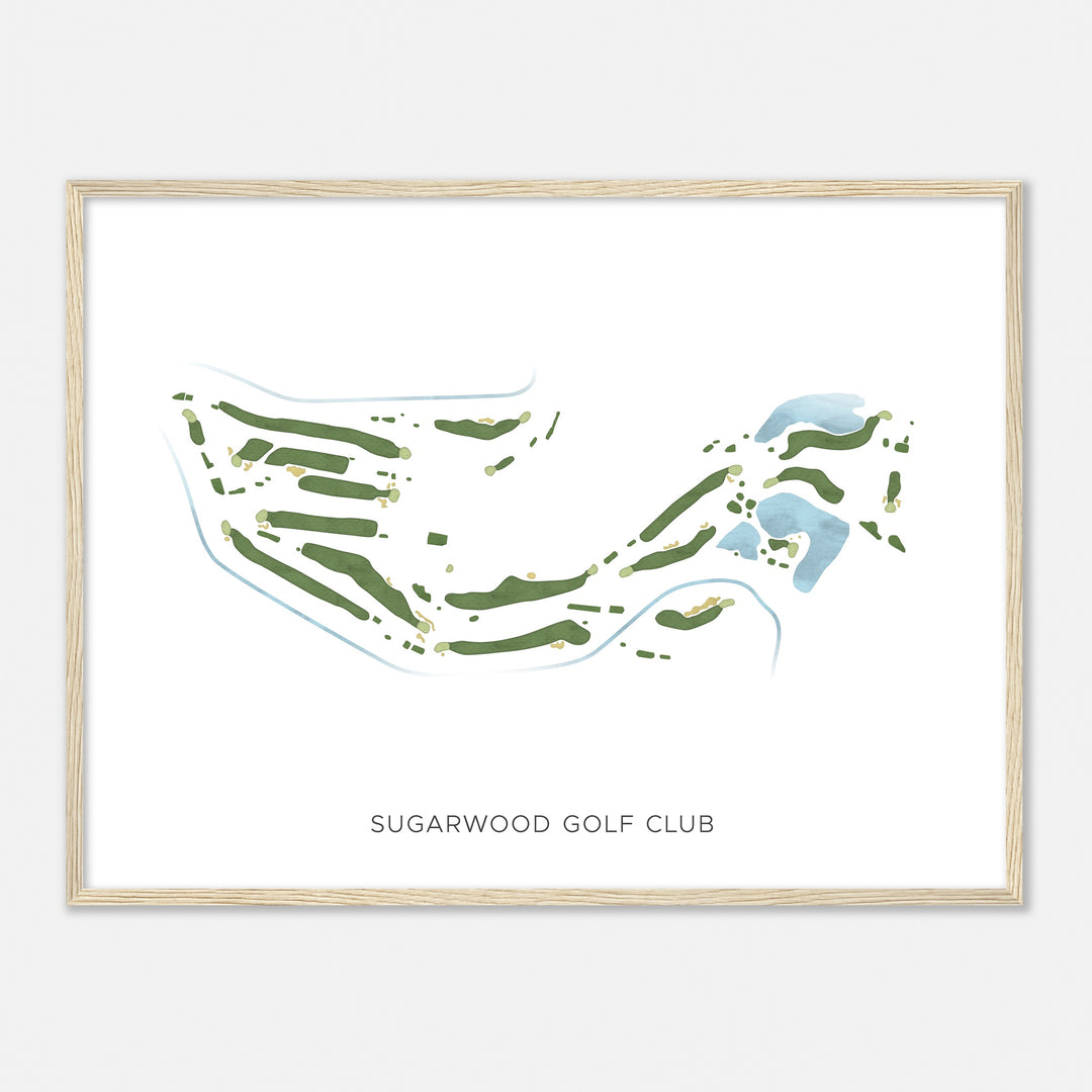 Print of Sugarwood Golf Club Modern Map