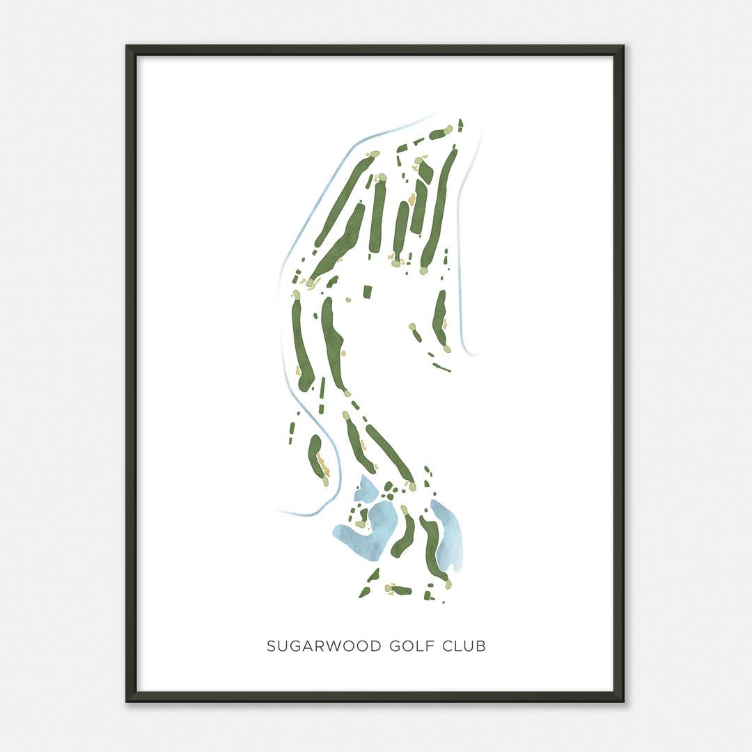 Print of Sugarwood Golf Club Modern Map