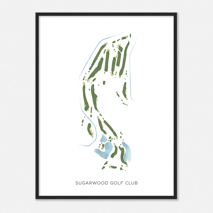 Print of Sugarwood Golf Club Modern Map