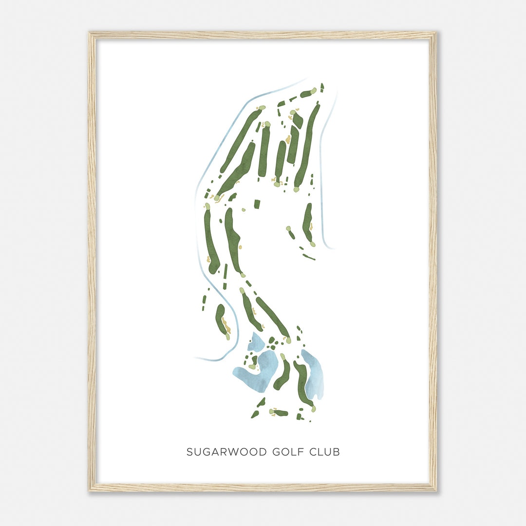 Print of Sugarwood Golf Club Modern Map