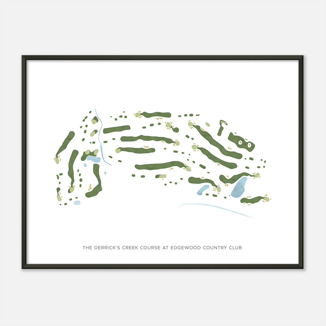 Print of The Derrick'S Creek Course At Edgewood Country Club Modern Map