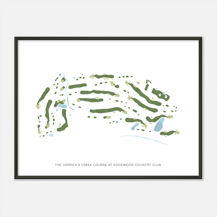 Print of The Derrick'S Creek Course At Edgewood Country Club Modern Map