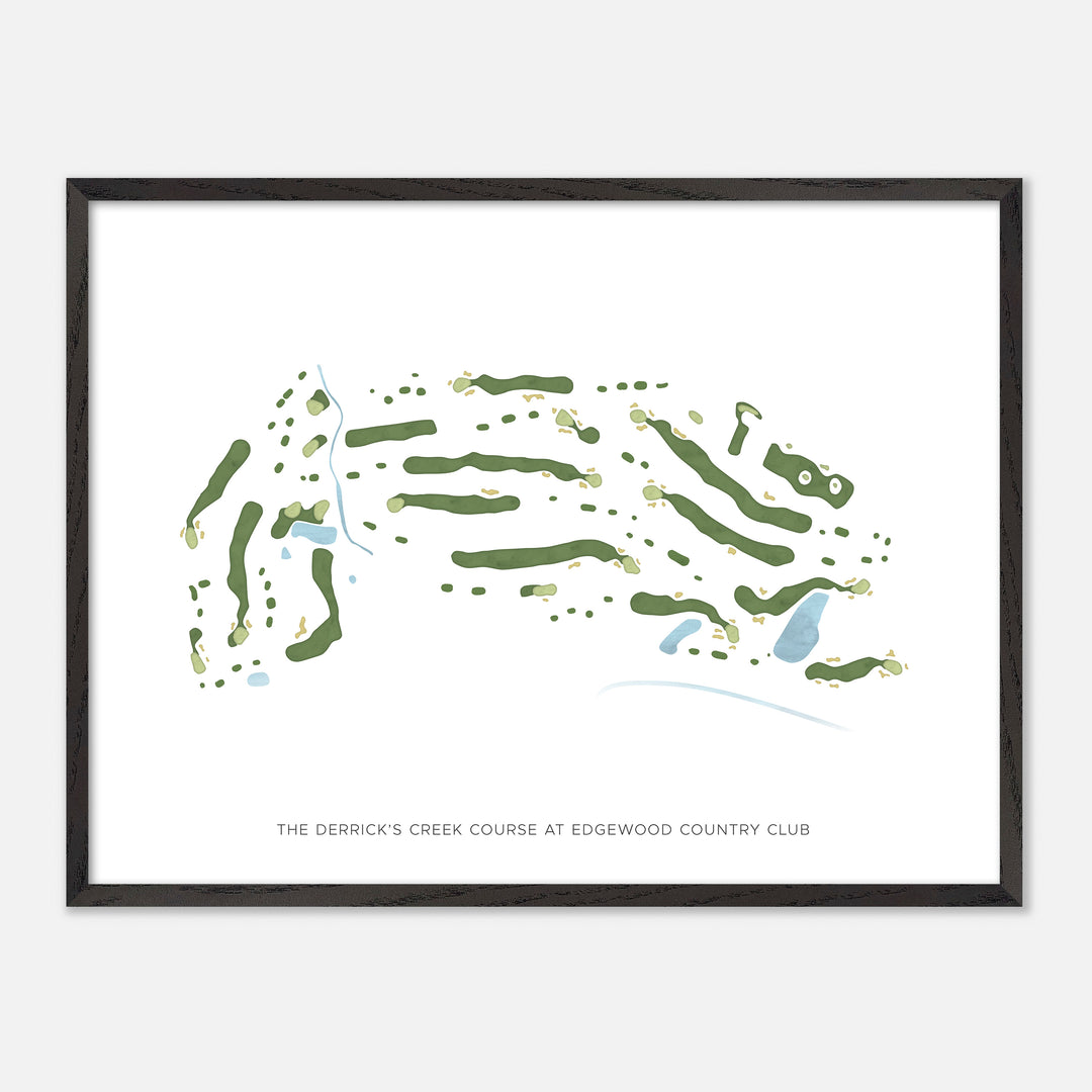 Print of The Derrick'S Creek Course At Edgewood Country Club Modern Map