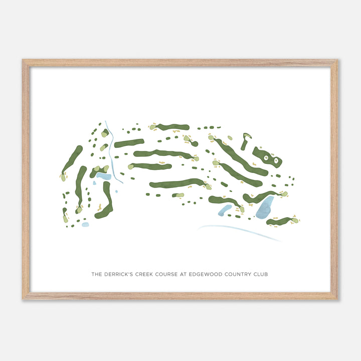 Print of The Derrick'S Creek Course At Edgewood Country Club Modern Map