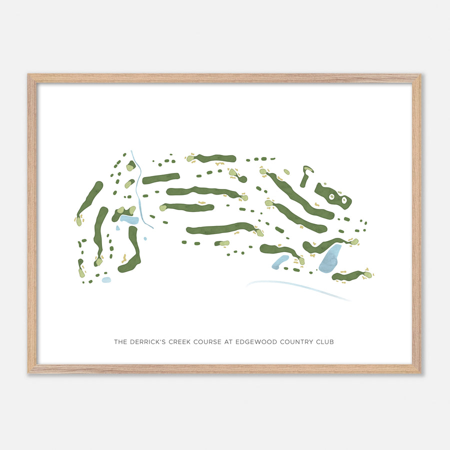 Print of The Derrick'S Creek Course At Edgewood Country Club Modern Map