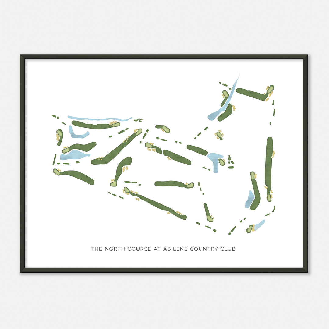 Print of The North Course At Abilene Country Club Modern Map