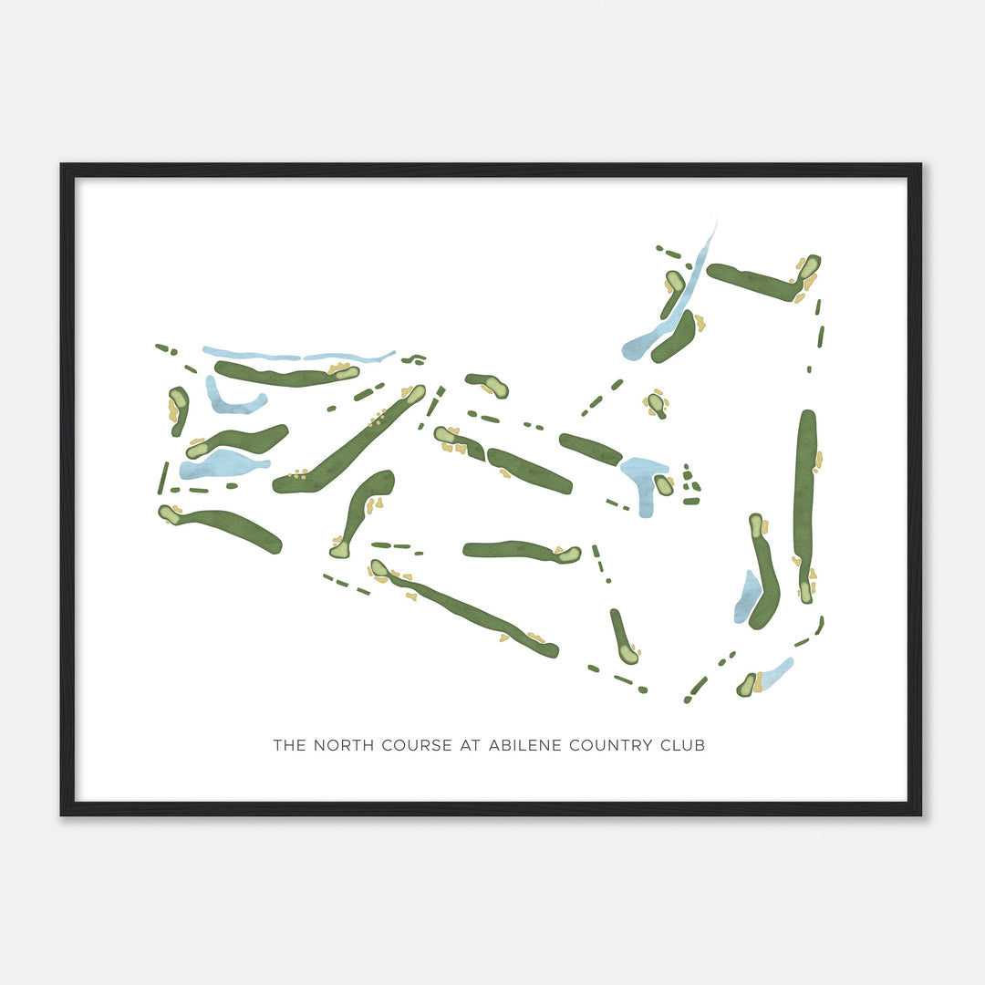 Print of The North Course At Abilene Country Club Modern Map