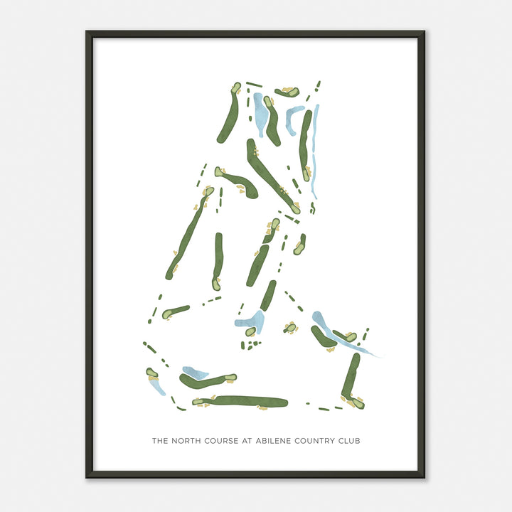 Print of The North Course At Abilene Country Club Modern Map
