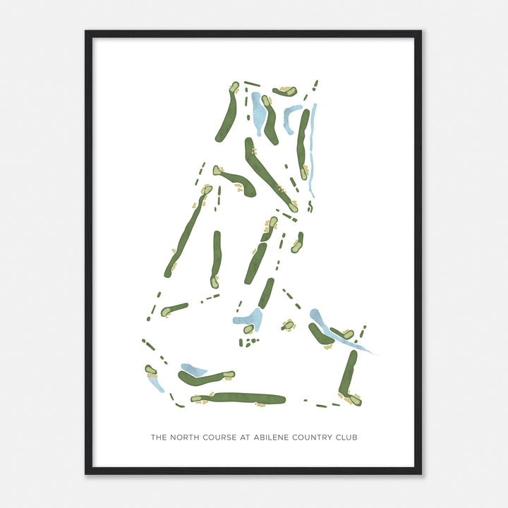 Print of The North Course At Abilene Country Club Modern Map