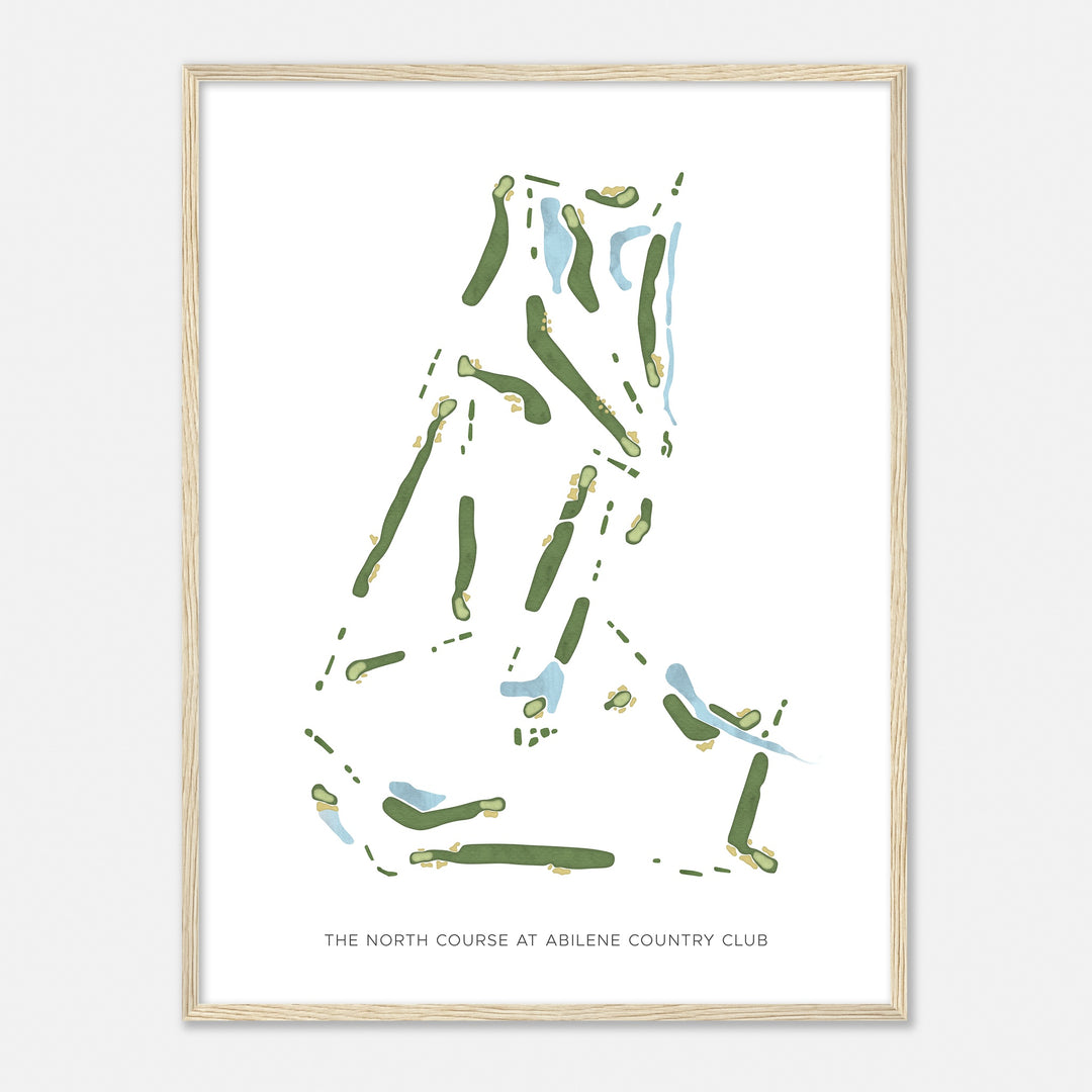 Print of The North Course At Abilene Country Club Modern Map