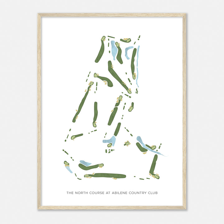 Print of The North Course At Abilene Country Club Modern Map