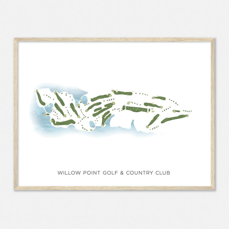 Print of Willow Point Golf & Country Club Modern Map