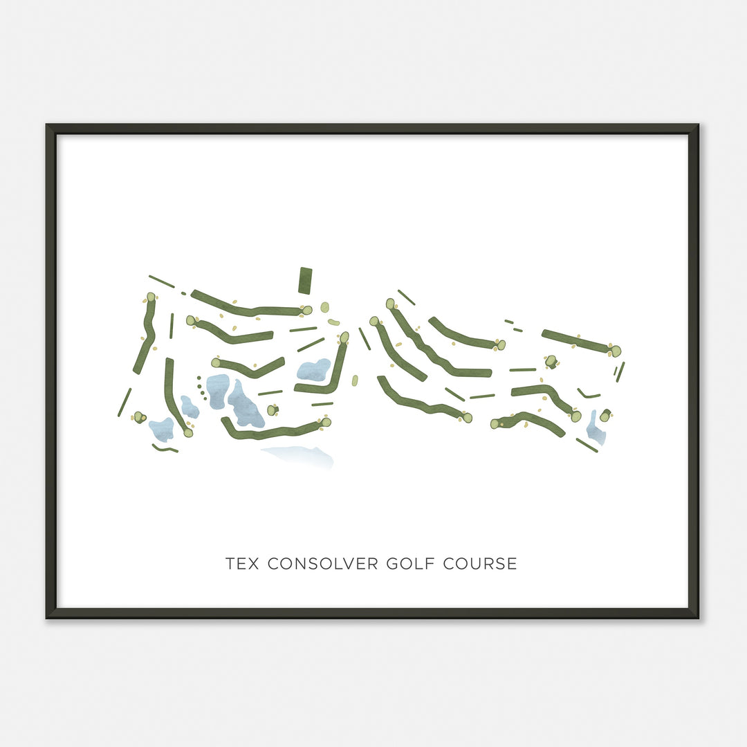 Print of Tex Consolver Golf Course Modern Map