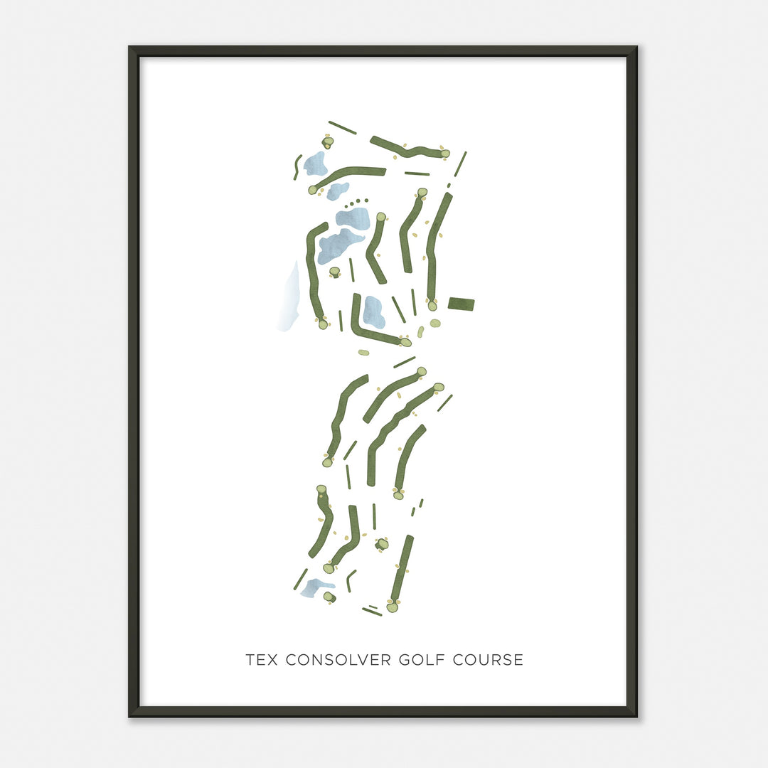 Print of Tex Consolver Golf Course Modern Map