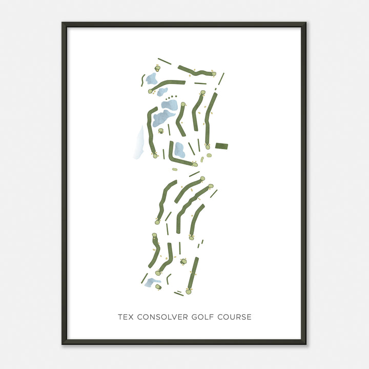 Print of Tex Consolver Golf Course Modern Map